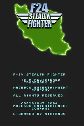 F-24 - Stealth Fighter (USA) screen shot title